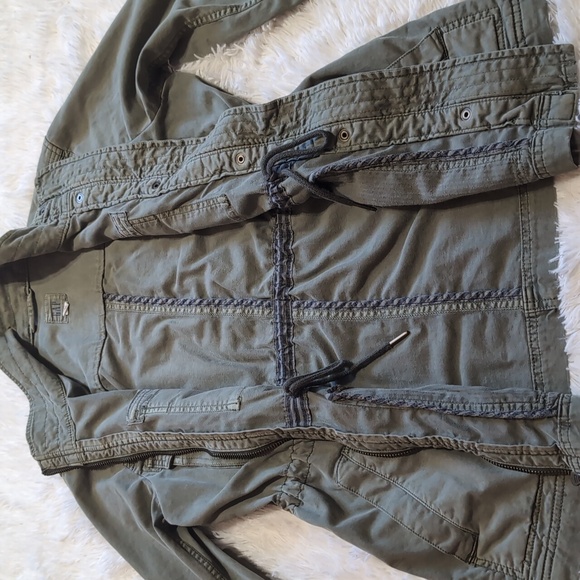 Gap Army Green Garment-Dyed Utility Cargo Jacket Size Small - Picture 10 of 14